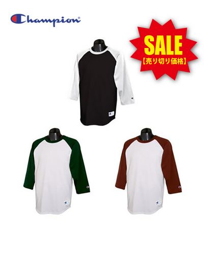 Champion 5.2oz 7分袖ラグランTシャツ_在庫一掃SALE