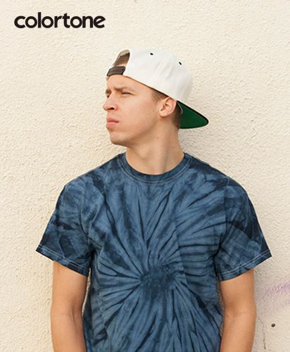 5.3オンスタイダイTシャツ(レインボーマルチカラー&スパイダー)/SN スパイダーネイビー