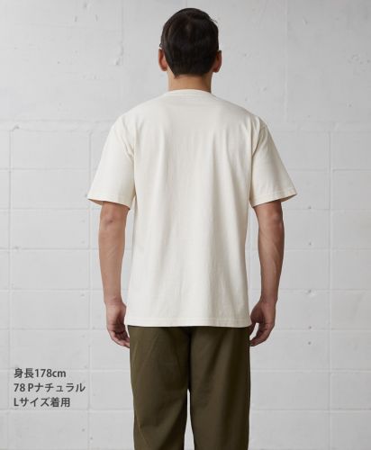 ピグメントTシャツ/78 Pナチュラル Lサイズ メンズモデル178cm