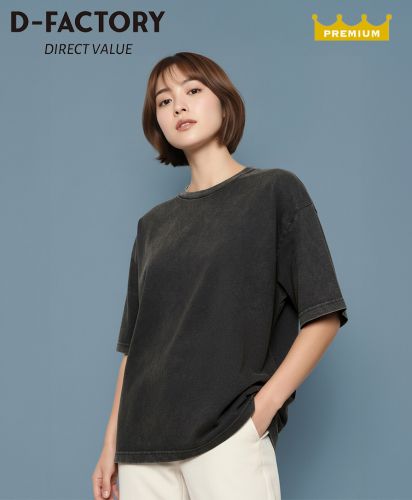D-FACTORY(ディーファクトリー)6.6オンス プレミアムヴィンテージTシャツ/モデル着用:513 ヴィンテージソフトブラック