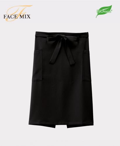 フェイスミックス(FACE MIX)ミドルエプロン(原着糸・油移染防止)/両脇アウトポケット,ポケット脇側にマチ付き