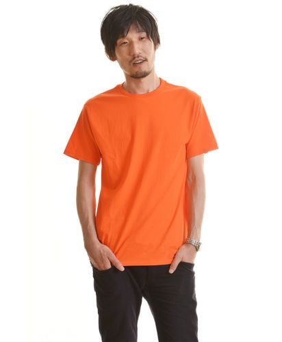 5.3ozプレミアムコットン ジャパンスペックTシャツ/037C オレンジ Mサイズ メンズ 176cm