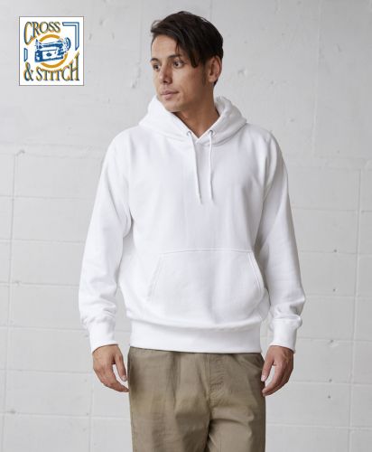 CROSS&STITCH(クロスアンドステッチ)レギュラーウェイトスウェットP/Oパーカ/モデル身長178cm Lサイズ着用