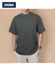 ライフマックス(LIFEMAX)6.5オンスピグメントダイTシャツ/メンズモデル:L着用16ブラック