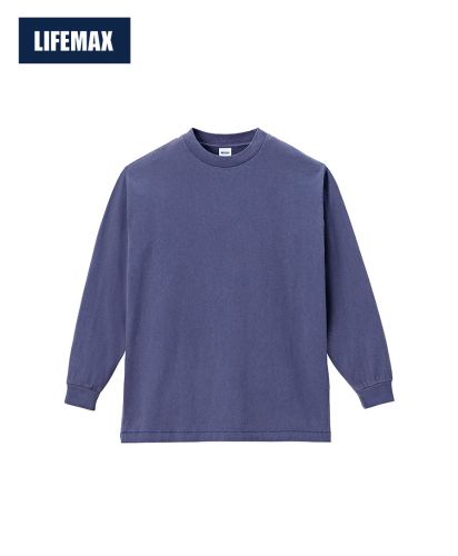 ライフマックス(LIFEMAX)6.5オンスピグメントダイロングスリーブTシャツ/8ネイビー