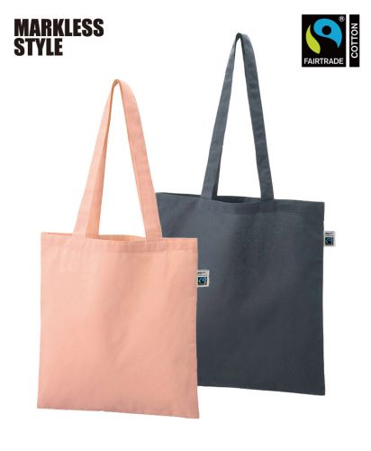 マークレススタイル(MARKLESS STYLE)フェアトレードコットンカジュアルフラットバッグ/2サイズ展開