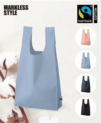 マークレススタイル(MARKLESS STYLE)フェアトレードコットンマチ付マルシェバッグ/カラー4色+ナチュラル