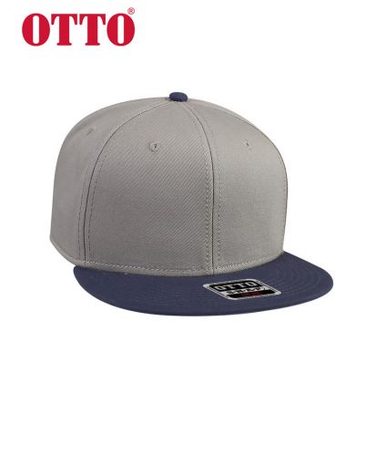 OTTO(オットーキャップ)コットンツイル フラットバイザー キャップ NGネイビー×グレー
