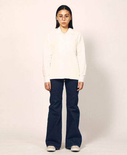 T/C オープンカラー ロングスリーブシャツ/003 オフホワイト XSサイズ レディースモデル 160cm