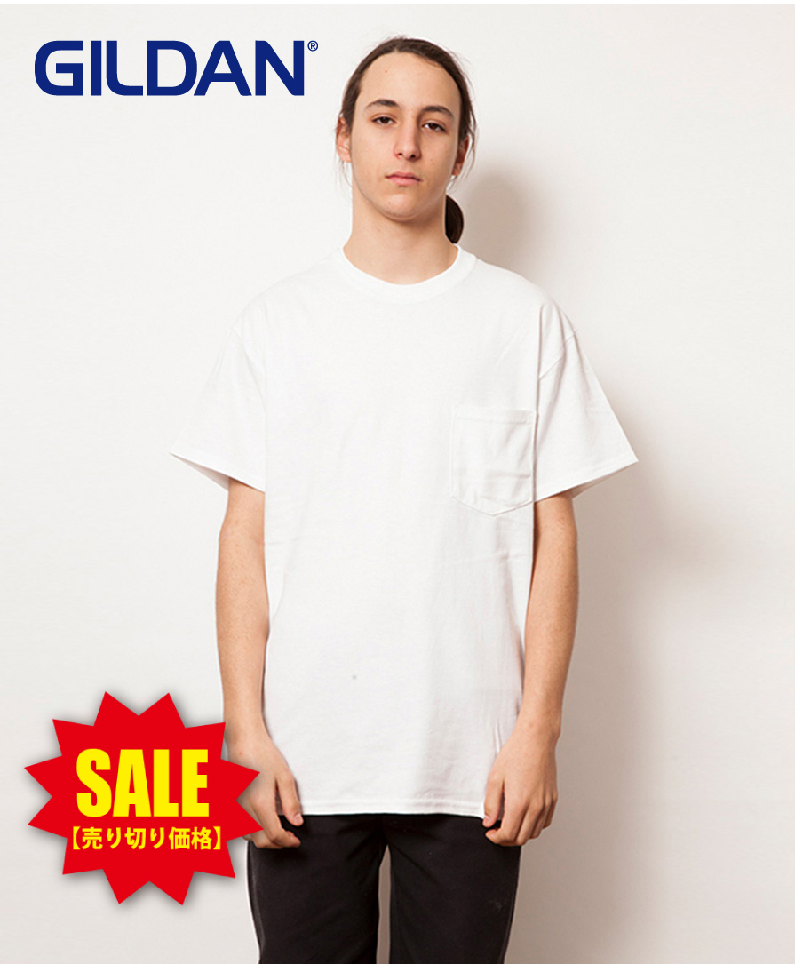 限定セール】GILDANポケットTシャツのホワイトのビッグサイズが激安