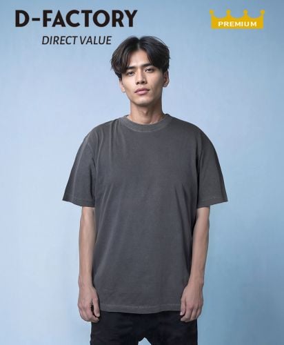 6.6オンス プレミアムガーメントダイTシャツ/502 ヴィンテージブラック 身長 178cm/Lサイズ着用