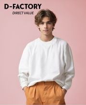 6.6オンス ロングスリーブオープンエンドコンフォートTシャツ/001 ホワイト 身長178cm/XLサイズ着用