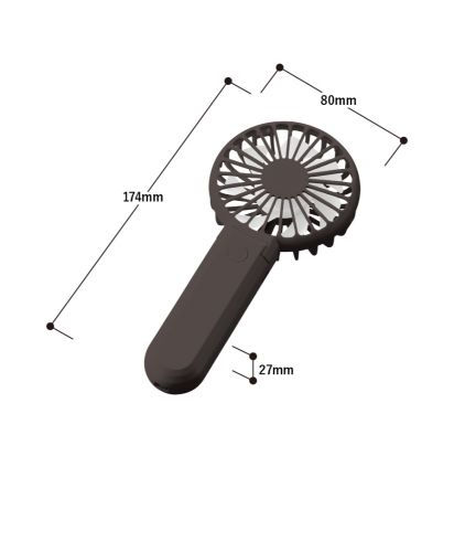 折りたたみハンディUSBファン/サイズ詳細