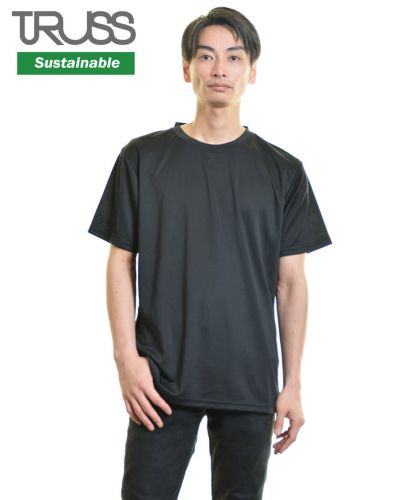 リサイクルポリエステルTシャツ/02 ブラック XL メンズモデル176cm