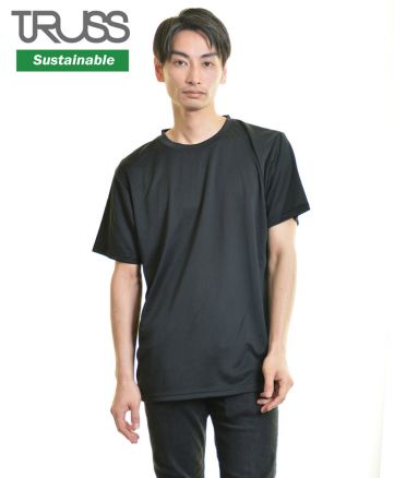 リサイクルポリエステルTシャツ/02 ブラック XL メンズモデル176cm