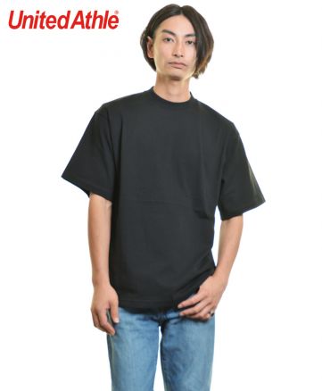 ユナイテッドアスレ(United Athle)  7.1オンス オープンエンド ラギッド Tシャツ/002 ブラック Lサイズ メンズモデル176cm