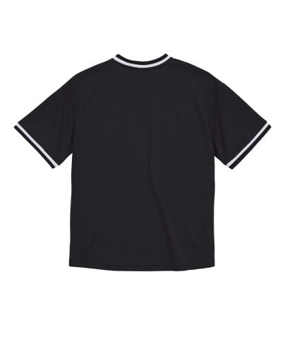 4.1オンス ドライアスレチック ルーズフィット ラインリブ Tシャツ/9856 ブラック×ホワイト×ブラック（BACK）